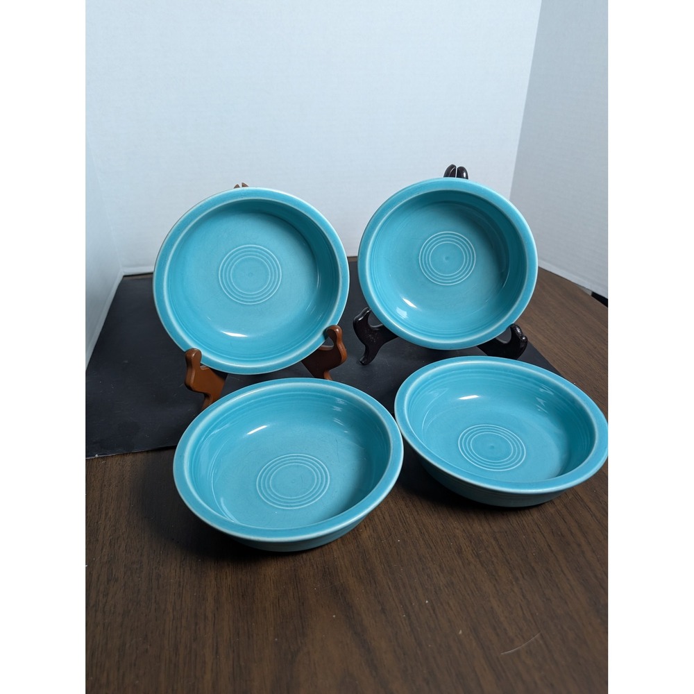 Fiesta Lot of 4 Turquoise Bowl Made In The USA